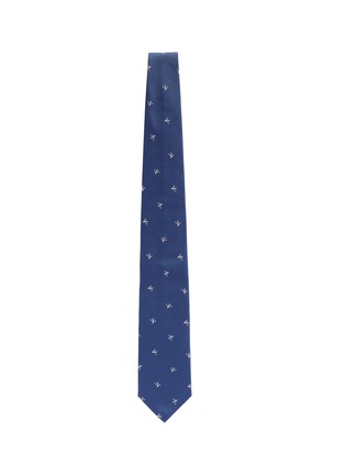 Figure View - Click To Enlarge - ISAIA - Coral embroidered silk twill tie