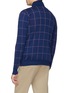 Back View - Click To Enlarge - ISAIA - Reversible windowpane check cotton zip cardigan