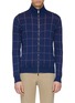 Main View - Click To Enlarge - ISAIA - Reversible windowpane check cotton zip cardigan