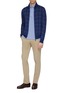 Figure View - Click To Enlarge - ISAIA - Reversible windowpane check cotton zip cardigan