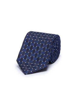 Main View - Click To Enlarge - ISAIA - Geometric jacquard silk tie