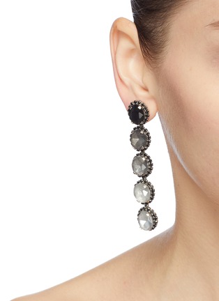 Figure View - Click To Enlarge - ELIZABETH COLE - 'Von' glass crystal ombré drop earrings