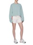 Figure View - Click To Enlarge - MOTHER - 'The Sinner' stripe outseam frayed cuff denim shorts