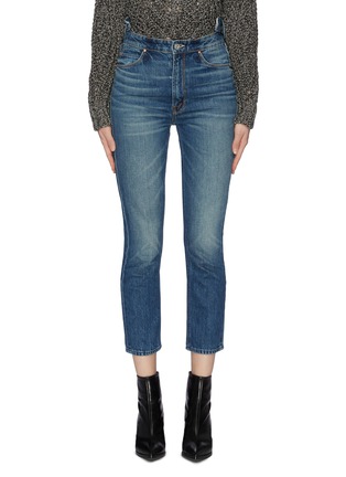 Main View - Click To Enlarge - MOTHER - 'The Dazzler Shift Crop' staggered waist jeans
