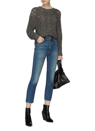 Figure View - Click To Enlarge - MOTHER - 'The Dazzler Shift Crop' staggered waist jeans