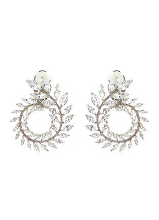 Main View - Click To Enlarge - CZ BY KENNETH JAY LANE - Cubic zirconia foliate spiral clip earrings
