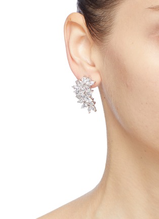 Figure View - Click To Enlarge - CZ BY KENNETH JAY LANE - Cubic zirconia cluster stud earrings