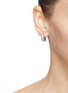Figure View - Click To Enlarge - CZ BY KENNETH JAY LANE - Cubic zirconia pavé mini hoop earrings