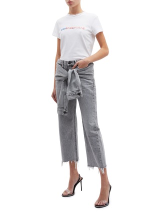 Figure View - Click To Enlarge - ALEXANDER WANG - Sleeve tie cropped jeans