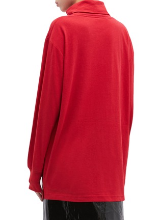 Figure View - Click To Enlarge - ALEXANDER WANG - Logo embroidered oversized turtleneck long sleeve T-shirt
