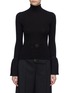 Main View - Click To Enlarge - ALEXANDER WANG - Bell cuff rib knit turtleneck top