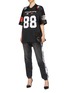Figure View - Click To Enlarge - ALEXANDER WANG - Logo number print contrast sleeve mesh oversized T-shirt