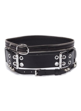 Main View - Click To Enlarge - ALEXANDER WANG - Multi stacked leather corset belt