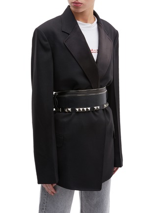 Figure View - Click To Enlarge - ALEXANDER WANG - Multi stacked leather corset belt