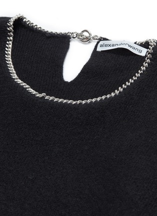  - ALEXANDER WANG - Chain collar ripped cutout back cropped sweater