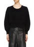Main View - Click To Enlarge - ALEXANDER WANG - Chain collar ripped cutout back cropped sweater