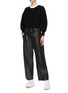 Figure View - Click To Enlarge - ALEXANDER WANG - Chain collar ripped cutout back cropped sweater