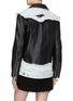 Back View - Click To Enlarge - ALEXANDER WANG - Detachable denim vest panel oversized leather moto jacket