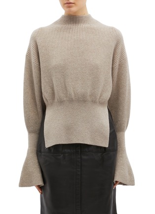 Main View - Click To Enlarge - ALEXANDER WANG - Bell sleeve rib knit mock neck sweater