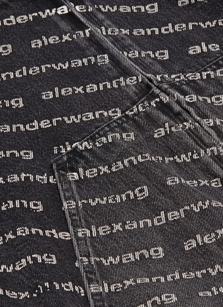  - ALEXANDER WANG - Logo jacquard hooded denim bomber jacket
