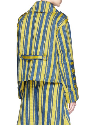 Back View - Click To Enlarge - ANGEL CHEN - Barcode stripe hopsack jacket