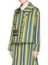 Front View - Click To Enlarge - ANGEL CHEN - Barcode stripe hopsack jacket