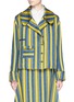 Main View - Click To Enlarge - ANGEL CHEN - Barcode stripe hopsack jacket
