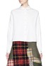 Main View - Click To Enlarge - ANGEL CHEN - Bishop sleeve cropped cotton poplin shirt