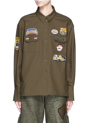 Main View - Click To Enlarge - ANGEL CHEN - Embroidered badge worker shirt
