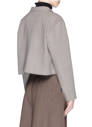 Back View - Click To Enlarge - YIRANTIAN - Jersey pocket cropped jacket
