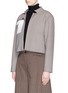 Front View - Click To Enlarge - YIRANTIAN - Jersey pocket cropped jacket