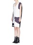 Figure View - Click To Enlarge - YIRANTIAN - Collage digital print scuba jersey cashmere dress