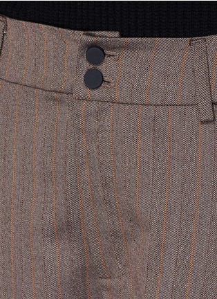 Detail View - Click To Enlarge - YIRANTIAN - Stripe herringbone flare pants