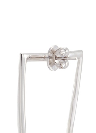 Detail View - Click To Enlarge - LYNN BAN - 'Box' diamond silver cut-out square earrings