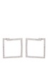Main View - Click To Enlarge - LYNN BAN - 'Box' diamond silver cut-out square earrings