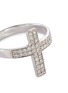 Detail View - Click To Enlarge - LYNN BAN - 'Pave Cross' diamond silver ring