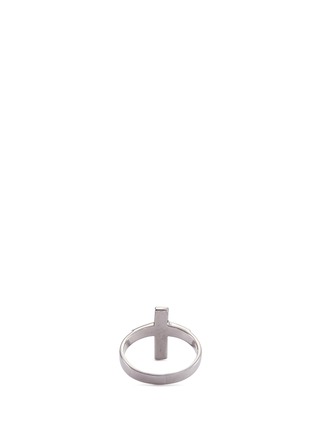 Figure View - Click To Enlarge - LYNN BAN - 'Pave Cross' diamond silver ring
