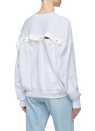 Back View - Click To Enlarge - BASSIKE - Button back yoke organic cotton oversized sweatshirt