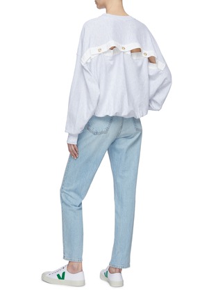 Figure View - Click To Enlarge - BASSIKE - Button back yoke organic cotton oversized sweatshirt