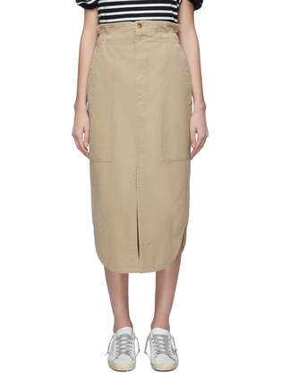 Main View - Click To Enlarge - BASSIKE - Split front canvas paperbag utility skirt