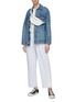 Figure View - Click To Enlarge - BASSIKE - Canvas stripe outseam organic cotton track pants