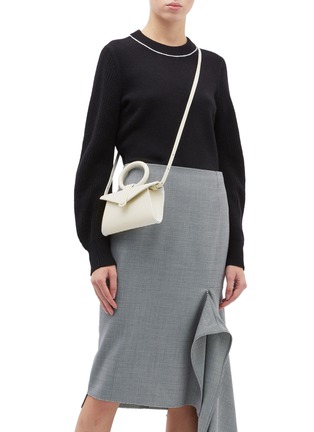 Front View - Click To Enlarge - COMPLÉT - 'Valery' ring handle micro leather envelope belt bag