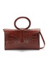 Main View - Click To Enlarge - COMPLÉT - 'Valery' ring handle mini croc embossed leather clutch