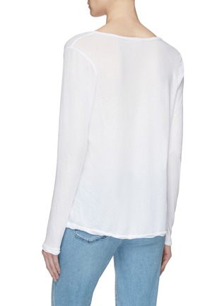 Back View - Click To Enlarge - JAMES PERSE - 'Heather' overlock stitching V-neck long sleeve T-shirt