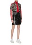 Figure View - Click To Enlarge - MOOSE KNUCKLES - 'Cadillac' logo sleeve abstract print cropped bomber jacket