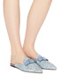 Figure View - Click To Enlarge - JIMMY CHOO - 'Galaxy' bow coarse glitter loafer slides