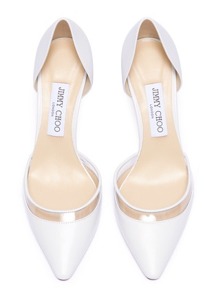 Detail View - Click To Enlarge - JIMMY CHOO - 'Esther 85' PVC panel leather d'Orsay pumps