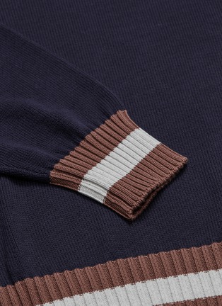  - BRUNELLO CUCINELLI - Stripe border cotton raglan sweater