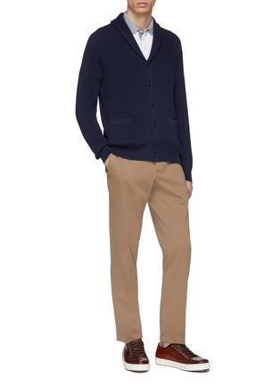 Figure View - Click To Enlarge - BRUNELLO CUCINELLI - Contrast collar polo shirt