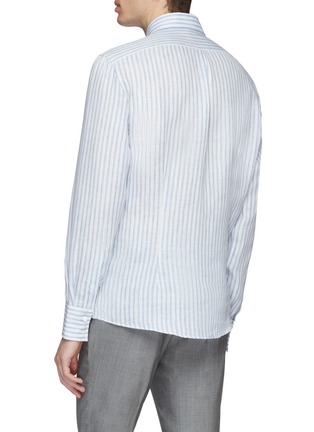 Back View - Click To Enlarge - BRUNELLO CUCINELLI - Stripe linen shirt